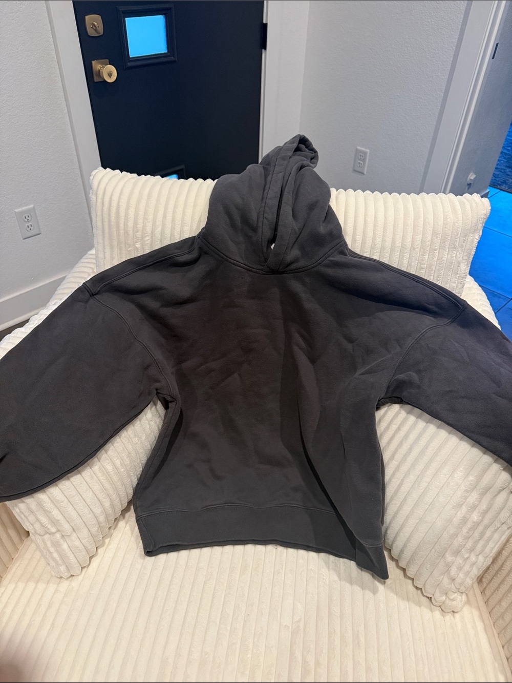 Abercrombie & Fitch women or teen Charcoal Crewneck Hoodie no front pocket
